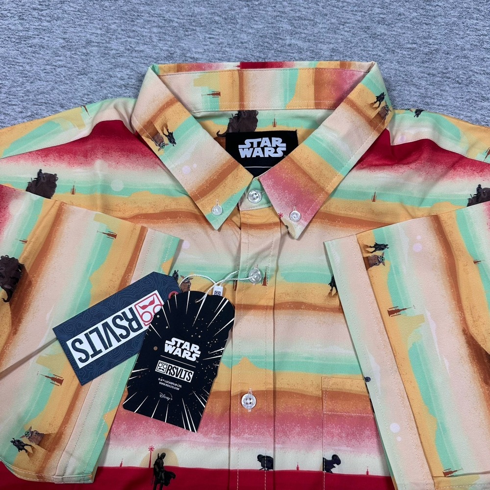 RSVLTS x Star Wars Shirt Mens 2XL Mandalorian Layers Stretch Button Down NEW